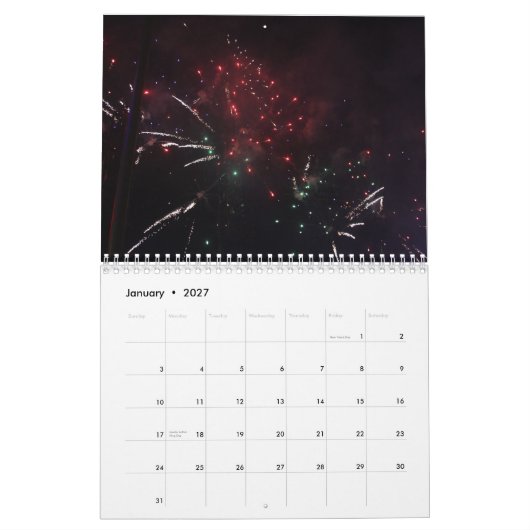 2026 Fireworks Calendar カレンダー (1月 2027)