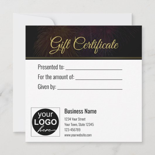 2026 Fireworks Gold Happy New Year | Gift Card (裏面)