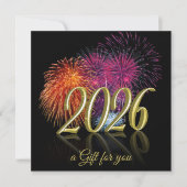 2026 Fireworks Gold Happy New Year | Gift Card (正面)