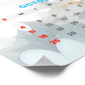 2026 Floral Calendar with Family Photo ポスター (角)