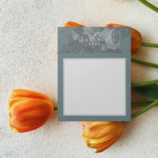 2026 Floral Chic Artistic Typography Teal Business ノートパッド