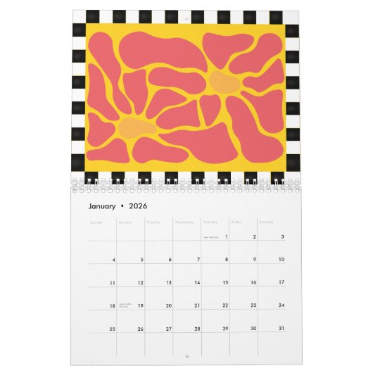 2026 Flower Art Calendar カレンダー (1月 2026)