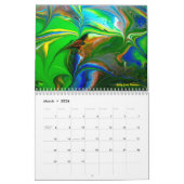 2026 Fluid Abstract Art Calendar カレンダー (3月 2026)
