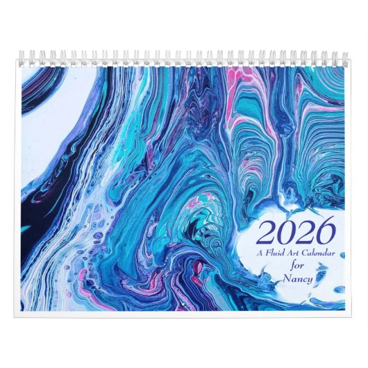 2026 Fluid Abstract Art Calendar カレンダー (カバー)