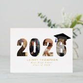 2026 Foil Typography 4 Image Graduation  箔招待状 (立ち正面)