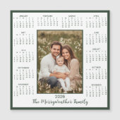 2026 Forest Green Photo Magnetic Calendar (正面)