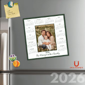 2026 Forest Green Photo Magnetic Calendar