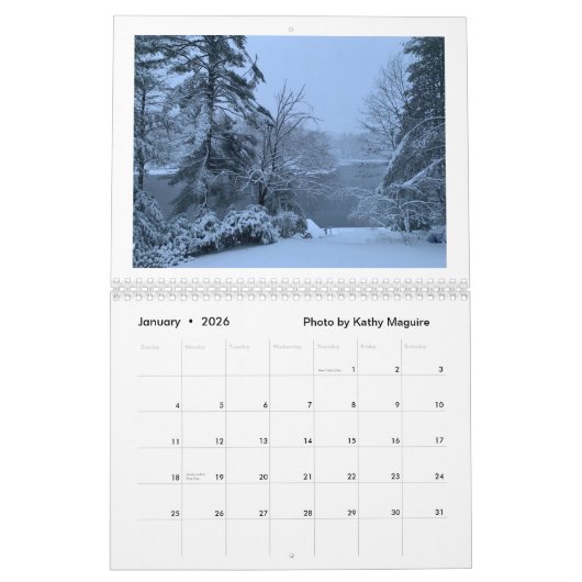 2026 Franklin Pierce Lake Calendar カレンダー (1月 2026)