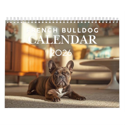 2026 French Bulldog Calendar | 12 Months カレンダー (カバー)