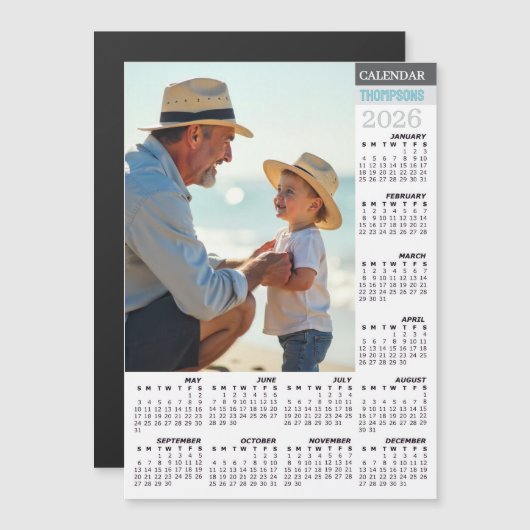 2026 Fridge Photo Calendar / Family (正面/裏面)