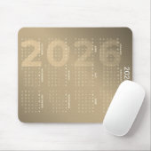 2026 Full Year Calendar Brown Gradient Background マウスパッド (マウス)