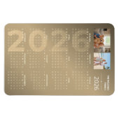 2026 Full Year Calendar Brown Personalised Photo マグネット (横)