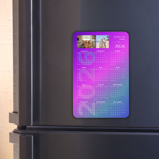2026 Full Year Calendar Personalized Photos マグネット
