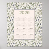 2026 Full Year Calendar Thistle ポスター (正面)