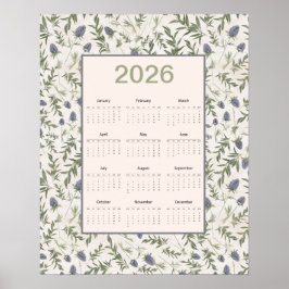 2026 Full Year Calendar Thistle ポスター