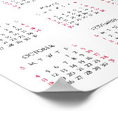 2026 Full Year Home Office Yearly Wall Calendar ポスター (角)