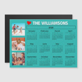 2026 Fun Colorful Calendar Photo Collage Magnet (正面/裏面)