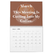 2026 Funny Office Coffee Chaos カレンダー (3月 2026)