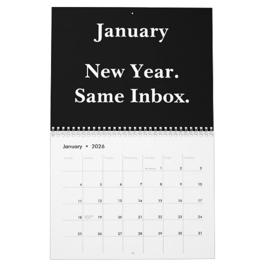 2026 Funny Office – Inbox Humor カレンダー (1月 2026)