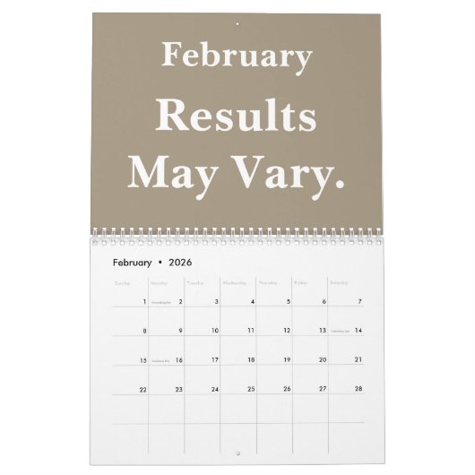 2026 Funny Office Minimalist Humor カレンダー (2月 2026)