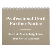 2026 Funny Office Minimalist Humor カレンダー (カバー)