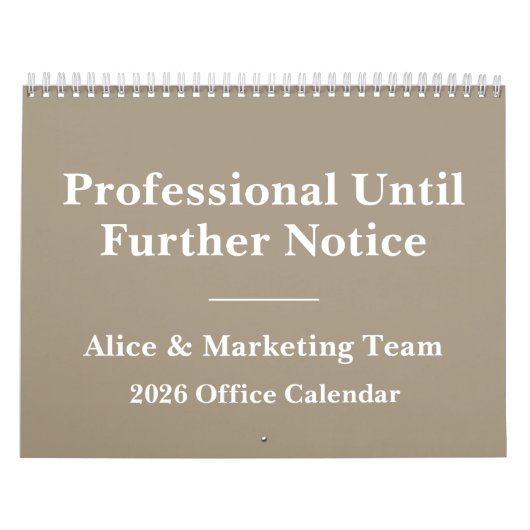 2026 Funny Office Minimalist Humor カレンダー (カバー)
