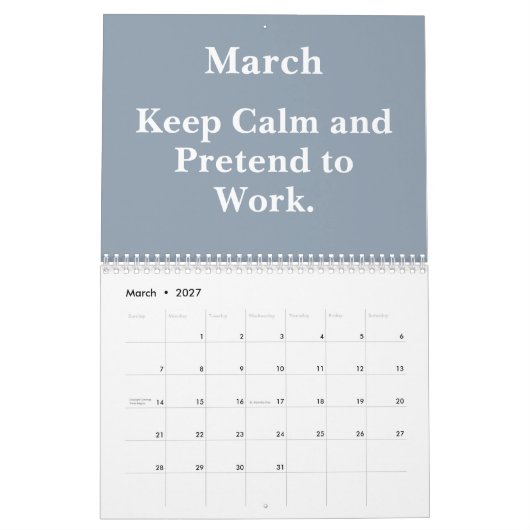 2026 Funny Office Motivation… Kind Of カレンダー (3月 2027)