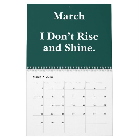2026 Funny Office Sarcastic Quotes カレンダー (3月 2026)