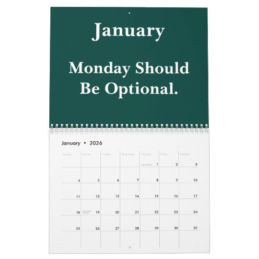 2026 Funny Office Sarcastic Quotes カレンダー (1月 2026)