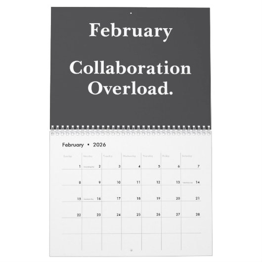 2026 Funny Office Team Life Humor カレンダー (2月 2026)