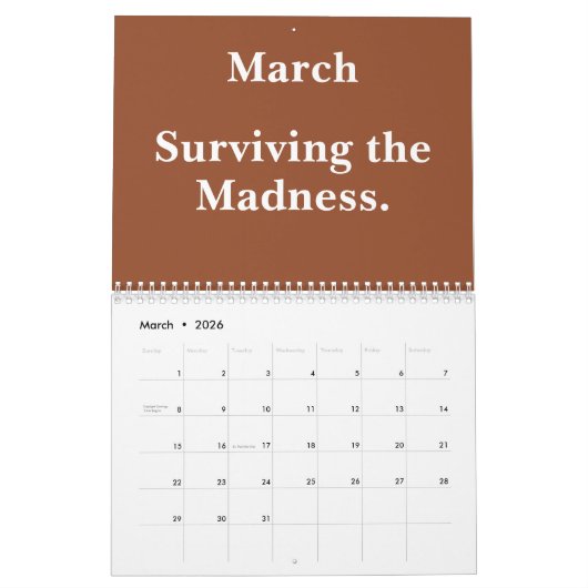 2026 Funny Office Year-Round Laughs カレンダー (3月 2026)