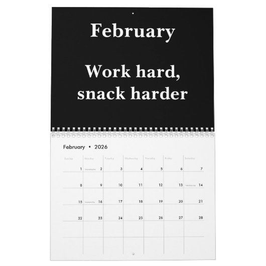 2026 Funny Work Wall Calendar カレンダー (2月 2026)