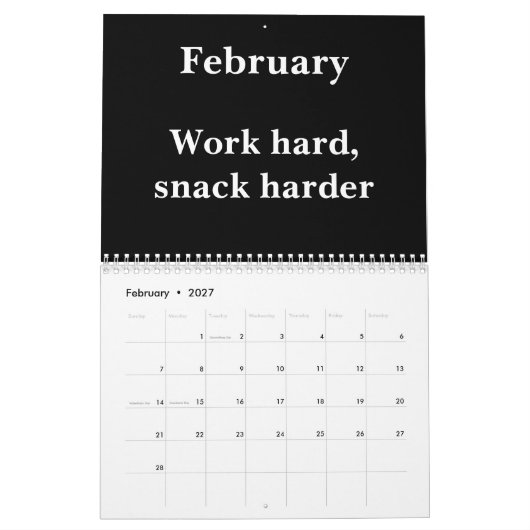 2026 Funny Work Wall Calendar カレンダー (2月 2027)
