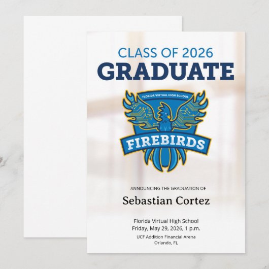 2026 FVHS Graduation Announcement (Light) 案内状 (正面/裏面)