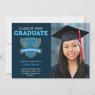 2026 FVHS Graduation Announcement w/ Photo (Dark) 案内状