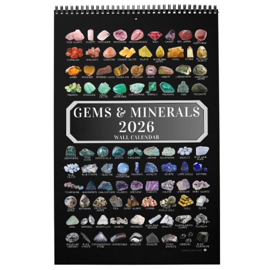 2026 Gem & Mineral Crystals Gemstones Geologist カレンダー (カバー)