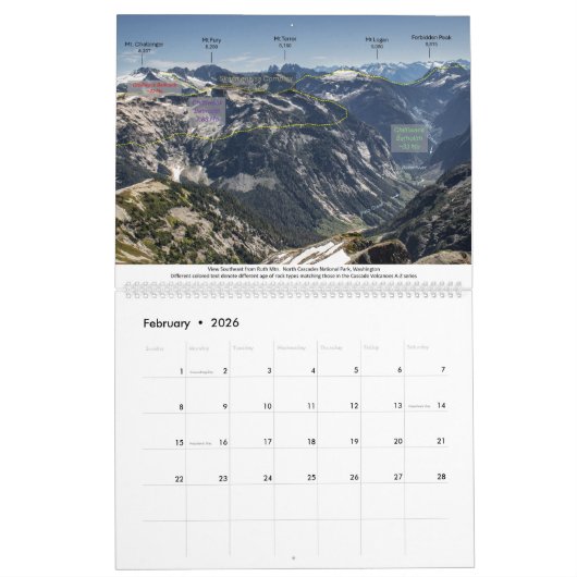 2026 Geology Calendar カレンダー (2月 2026)