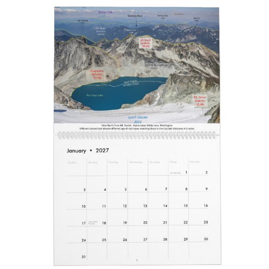 2026 Geology Calendar カレンダー (1月 2027)