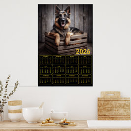 2026 German Shepherd Calendar ポスター
