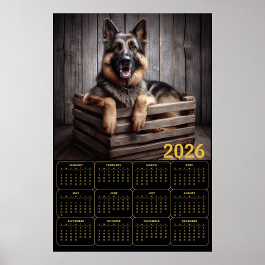2026 German Shepherd Calendar ポスター (正面)