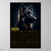 2026 German Shepherd Calendar – Bold Portrait  ポスター (正面)