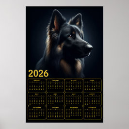 2026 German Shepherd Calendar – Bold Portrait ポスター