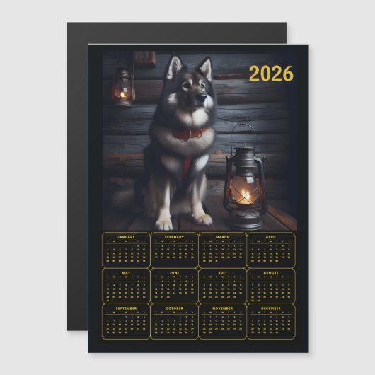 2026 German Shepherd Calendar Rustic Cabin (正面/裏面)