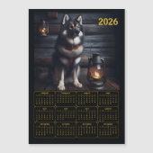 2026 German Shepherd Calendar Rustic Cabin (正面)