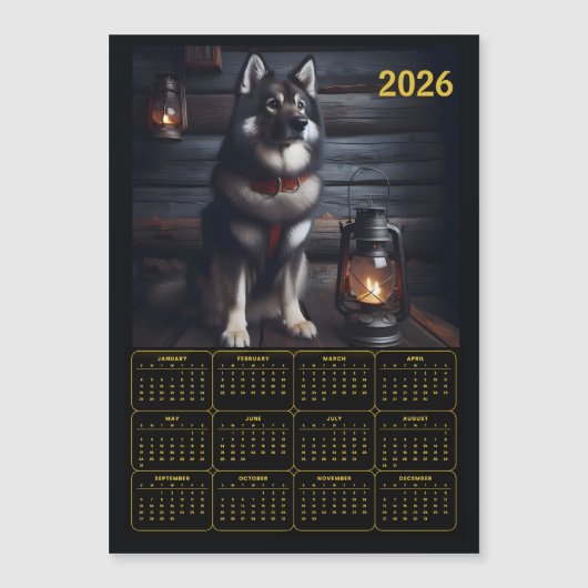 2026 German Shepherd Calendar Rustic Cabin (正面)