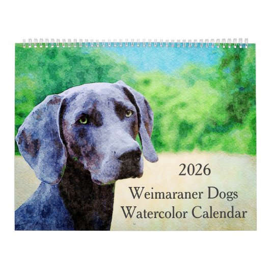 2026 Ghostly Weimaraner Dog Owner Lover Gift カレンダー (カバー)