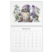 2026 Gnomes & Birth Flowers Calendar カレンダー (1月 2026)