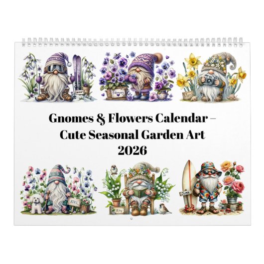 2026 Gnomes & Birth Flowers Calendar カレンダー (カバー)