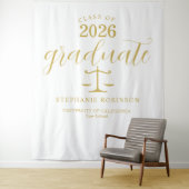 2026 Gold Graduate Law School Graduation Backdrop タペストリー (インサイチュ)