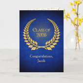 2026 Gold Graduation Laurel Wreath   カード (黄色い花)